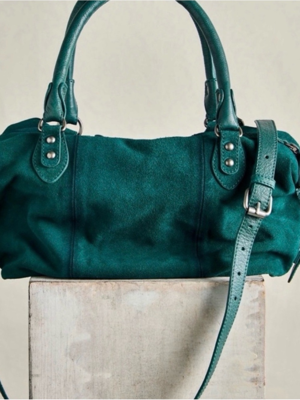 We the people Emerson tote mini Suede in Forest Green - Picture 2 of 10